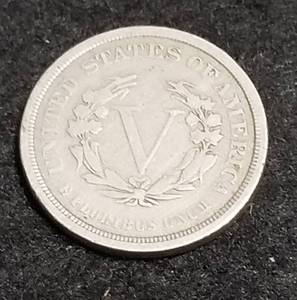 1883 NO CENTS LIBERTY V NICKEL FINE