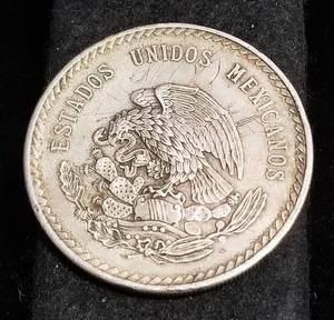 1947 MEXICO SILVER 5 PESOS 30 grams 90% silver