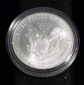 1995 AMERICAN SILVER EAGLE 1 TROY OZ. .999 FINE SILVER IN AIRTITE