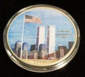 2001 AMERICAN SILVER EAGLE 1 TROY OZ. .999 FINE SILVER 9-11 COMMEMORATIVE