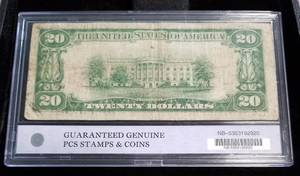 1929 $20 NATIONAL BANK NOTE LOW CHARTER #64 1ST WISCONSIN BANK OF MILWAUKEE