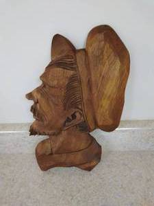 lot 65 image: Wood Face Plaque art