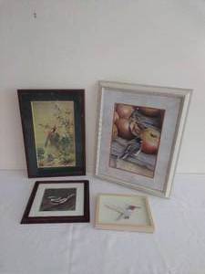 lot 21 image: 4 Pieces of Framed Bird Art