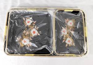 lot 97 image: New Vintage Toyo Trading Co. 3 piece Nested Lacquer Trays