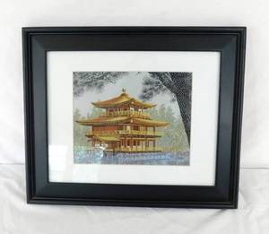 lot 123 image: Vintage Asian Temple Framed Fabric Print