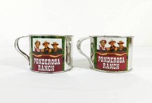 lot 136 image: Set of 2 Vintage Ponderosa Ranch Tin Mugs