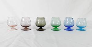 lot 7 image: Set of 6 Vintage Cognac Snifter Shot Glasses