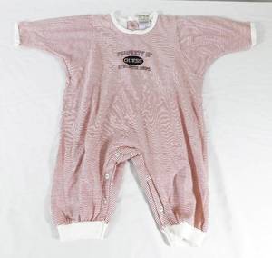 lot 208 image: Vintage Guess Red and White Romper NWT Size 12 months