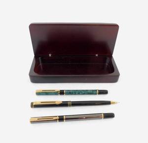 lot 21 image: Set of 2 Waterman Pens and 1 Waterman Pencil in Wood Box