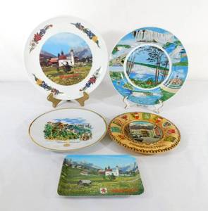 lot 257 image: Lot of 5 Vintage Travel Collector Plates