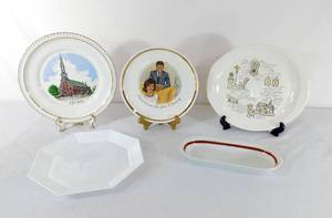 lot 297 image: Lot of 5 Plates including President and Mrs John F Kennedy Plate