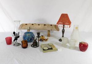lot 343 image: Lot of Candles and Candle Holders