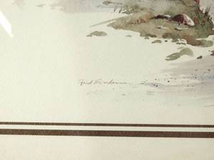 lot 273 image: Vintage Fred Sanderson Farm Scene Framed Print