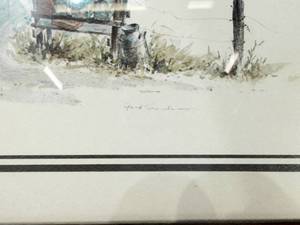 lot 274 image: Vintage Fred Sanderson Farm Scene Framed Print