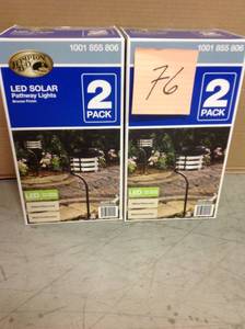 Lot of 2 Solar Bronze Outdoor Integrated LED New Age Pagoda Landscape Path Light (2-Pack) in good condition