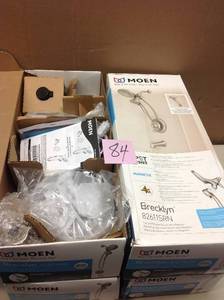 Lot of 4 Brecklyn Single-Handle 6-Spray Tub and Shower Faucet with Magnetix Rainshower Combo in Spot Resist Brushed Nickel in good condition
