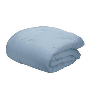 lot 13 image: Misty Blue Solid Bamboo Cotton Sateen Tufted Twin Comforter, C2Y7-T-MISTY-BLUE. NEW