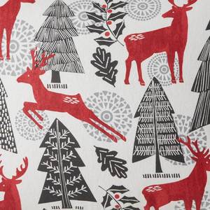 lot 34 image: Reindeer Multicolored Flannel Queen Flat Sheet, 50477A-Q-MULTI - NEW