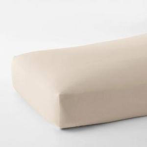 lot 43 image: 400-Thread Count Supima Cotton Percale Fitted Sheet Twin Oatmeal, EU17-T-OATMEAL - NEW