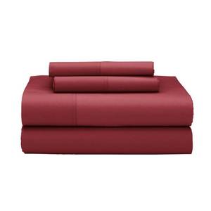 lot 52 image: 4-Piece Red Clay Solid 400 Thread Count Supima Cotton Percale King Deep Pocket Sheet Set, EC52-K-REDCLAY - NEW