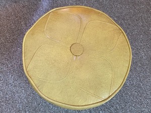 lot 5 image: Groovy Biscotti Yellow Faux Leather Footstool