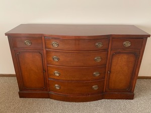 lot 9 image: Antique Buffet ServerSideboard With Detailed Pulls