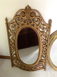 lot 60 image: Pair of Vintage Decorative Gold Mirrors