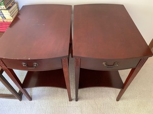 lot 69 image: Pair Vintage Side Tables with Single Drawer