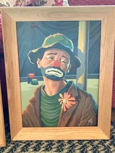 lot 136 image: Pair of Vintage Clown Paint by Numbers