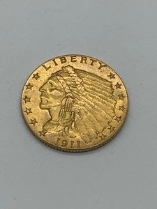 lot 244 image: 1911 Gold Indian Head $2.50 gold coin