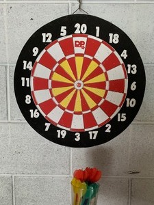 lot 225 image: Vintage Darts and Dartboard