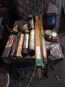 lot 23 image: Welding Rod, Braising Rod, Huntsman Welding Helmet With Auto Darken, Electrodes, Welding Hammer