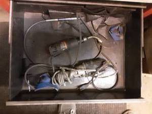 lot 69 image: Contents Of Tool Box Drawer Craftsman Rotary Grinder & Dremel Flex Grinder