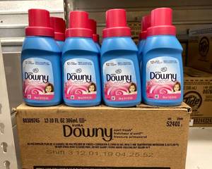 lot 12 image: Case of Downy Fabric Softener (small bottles perfect size for taking to the laundromat)