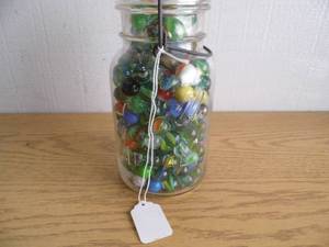 lot 12 image: Ball Jar of Marbles