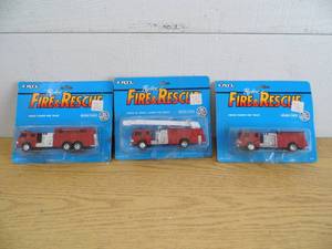 lot 133 image: Lot of 3 Ertl Fire  Rescue Vehicles