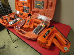 lot 232 image: PASLODE IMPULSE UTILITY FRAMING NAILERS, ANGLED FINISH NAILER