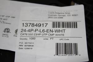 lot 46 image: New 1,000 Spool  Reel of Liberty Category 6 Cat6 23AWG Cable