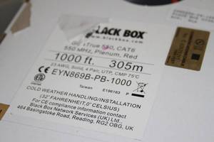 lot 98 image: Black Box GigaTrue 550 Category 6 CAT6 550MHz High Performance Data & Digital Video Cable
