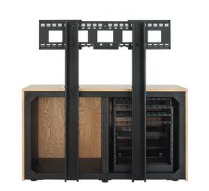 lot 16 image: New AVTEQ 2-Bay Audio & Video Credenza with Integrated Flat Panel Display Mount ($3,000 online)