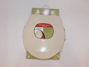 lot 8 image: New Enameled Wood Round Toilet Seat