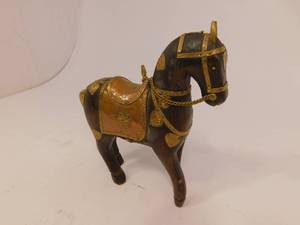 lot 94 image: Carved Wooden War Horse Sculpture