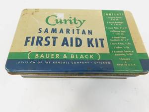 lot 169 image: Vintage Curity Samaritan First Aid Kit
