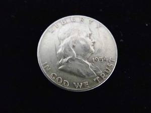 lot 76 image: 1954 D Franklin Half Dollar