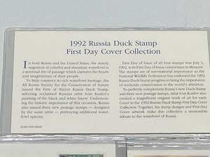 lot 21 image: 1992 Russia Duck Stamp First Day Cover Collection