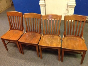 lot 25 image: 4 Solid Wood Chairs