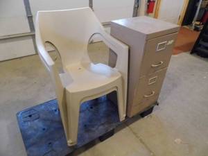 lot 31 image: Small File Cabinet - 2 Patio Chairs