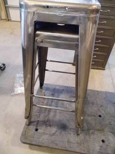 lot 42 image: Lot of 2 New Metal Stools