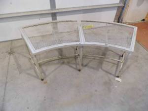lot 60 image: Curved Metal Bench