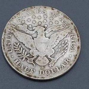 lot 28 image: 1900-S Barber Half Dollar